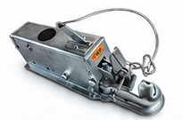Galvanised trailer coupler with safety cable